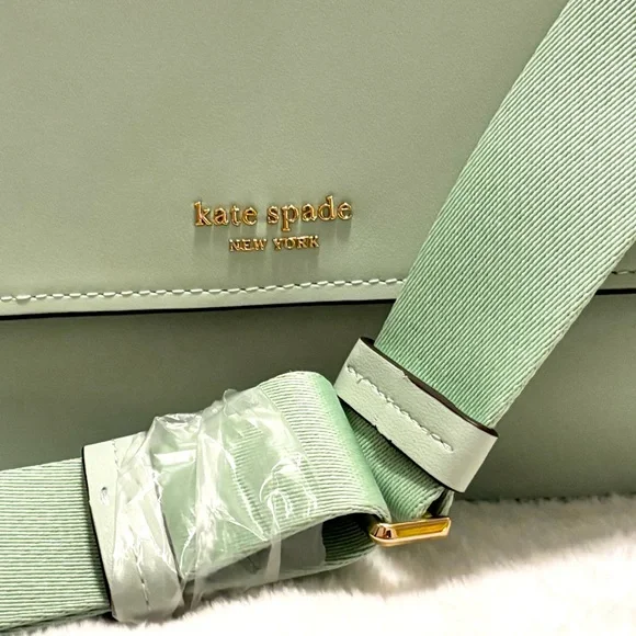 KATE SPADE Buddie Smooth Leather Medium Crossbody Pistachio Handbag--NWT - Picture 3 of 14